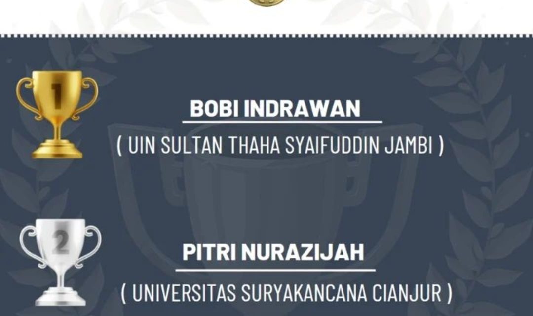 Boby Indrawan Menjadi The Winner International Scientific Writing Competition